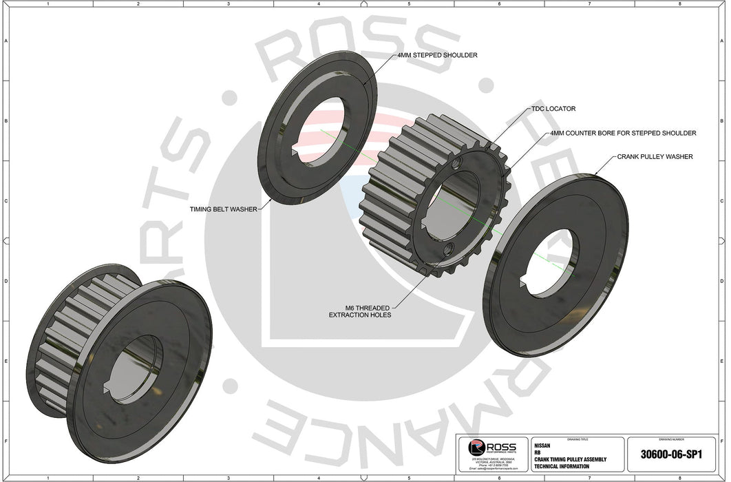 Nissan RB Crank Timing Pulley and Shields to suit RB20 | RB25 | RB26 | RB30