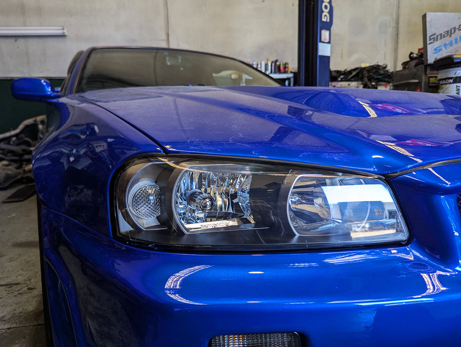 CT Auto - GTR Style OEM Headlights for Nissan Skyline R34 GT | GTT | GTR 1998-2001