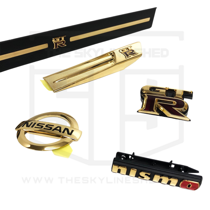 The Skyline Shed - 22k Gold Plated R35 GTR Emblem Set