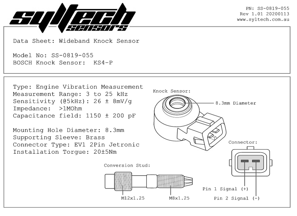 Bosch - Knock Sensor Kit to Suit Nissan RB20 / RB25 / RB30 / RD28