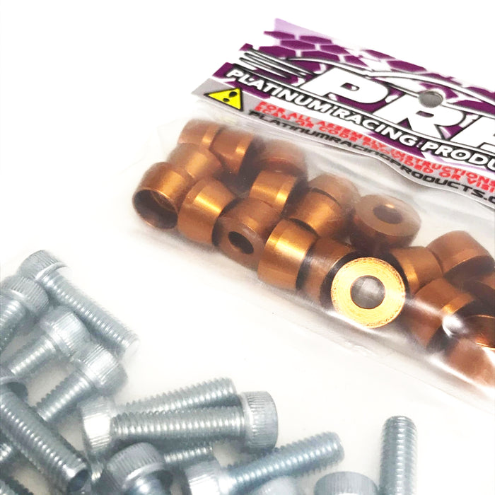 Platinum Racing Products - Amber Billet Cam Cover Dress Up Bolt Kits to suit RB20 / RB25 / RB26