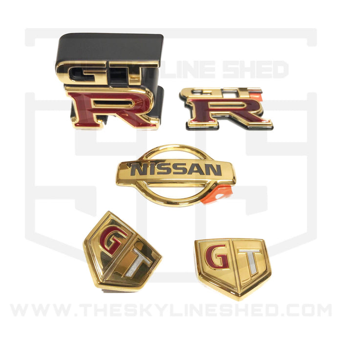 The Skyline Shed - 22k Gold Plated R34 GTR Emblem Set