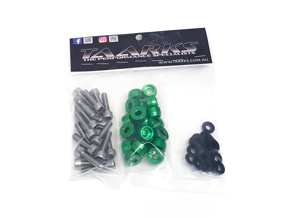 TAARKS - Cam Cover Bolt Kit in GREEN to suit RB20 / RB25 / RB26 and NEO.