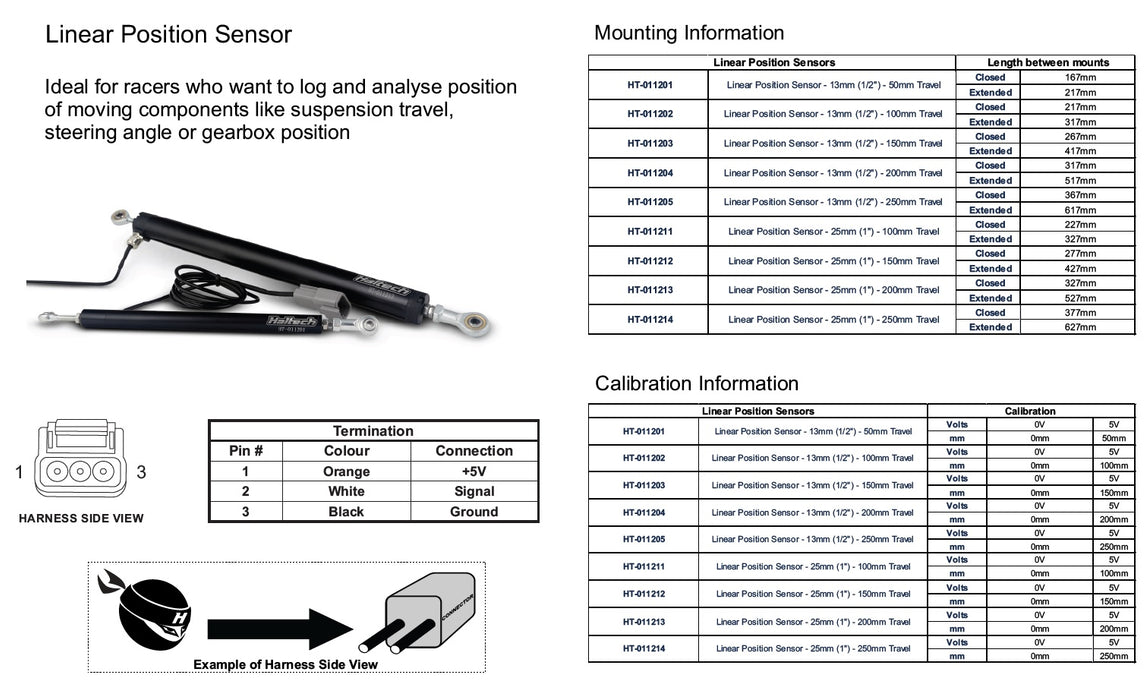 Haltech - Linear Position Sensors 1/2"
