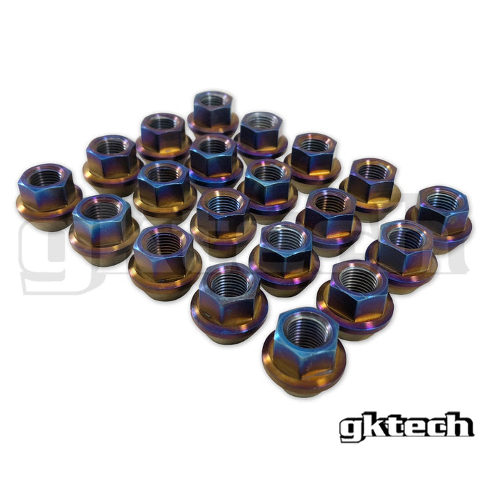 GKtech - Open Ended Burnt Titanium Lug Nuts